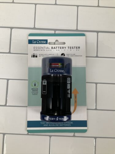 La Crosse Portable Battery Tester | Works with: AAA, AA, C, D, 9V (6922773921975)